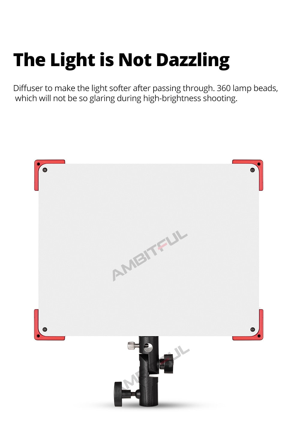 AMBITFUL LEDP60C Ultra-thin 60W 3200-5600k LED Lamp Video Light Panel Lamp for Video Beauty Tiktok Youtube Live