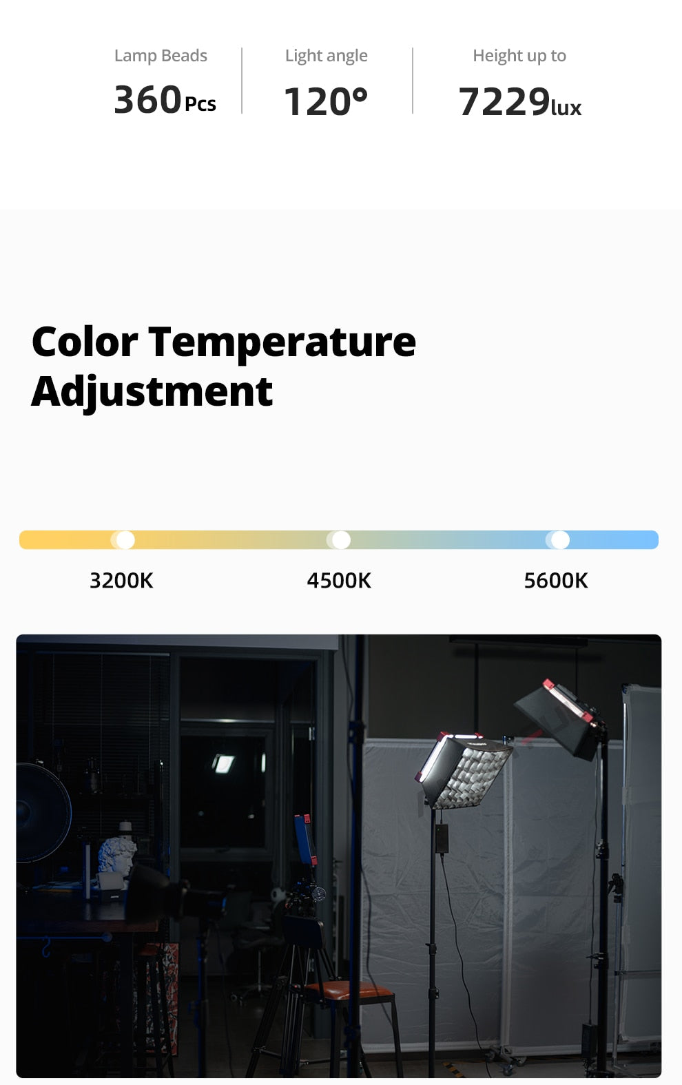 AMBITFUL LEDP60C Ultra-thin 60W 3200-5600k LED Lamp Video Light Panel Lamp for Video Beauty Tiktok Youtube Live