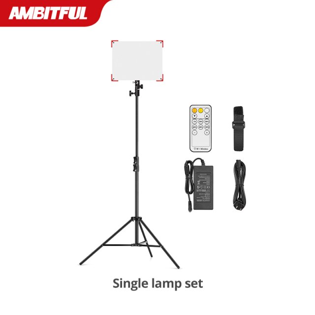 AMBITFUL LEDP60C Ultra-thin 60W 3200-5600k LED Lamp Video Light Panel Lamp for Video Beauty Tiktok Youtube Live