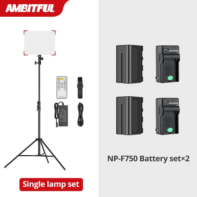 AMBITFUL LEDP60C Ultra-thin 60W 3200-5600k LED Lamp Video Light Panel Lamp for Video Beauty Tiktok Youtube Live