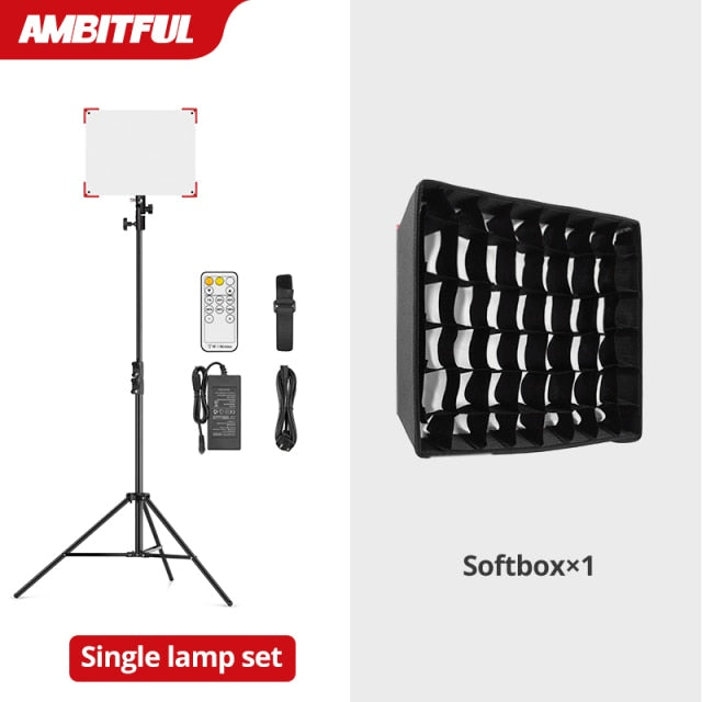 AMBITFUL LEDP60C Ultra-thin 60W 3200-5600k LED Lamp Video Light Panel Lamp for Video Beauty Tiktok Youtube Live