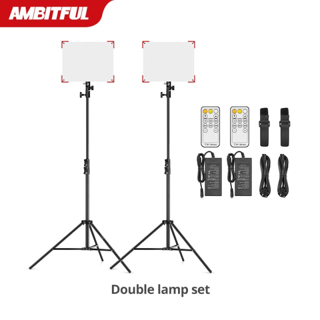 AMBITFUL LEDP60C Ultra-thin 60W 3200-5600k LED Lamp Video Light Panel Lamp for Video Beauty Tiktok Youtube Live