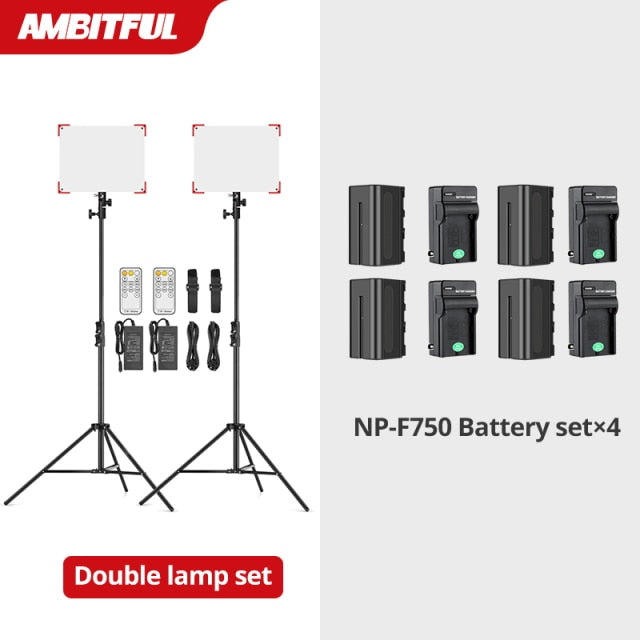 AMBITFUL LEDP60C Ultra-thin 60W 3200-5600k LED Lamp Video Light Panel Lamp for Video Beauty Tiktok Youtube Live