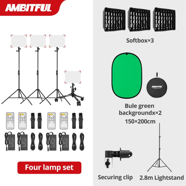 AMBITFUL LEDP60C Ultra-thin 60W 3200-5600k LED Lamp Video Light Panel Lamp for Video Beauty Tiktok Youtube Live