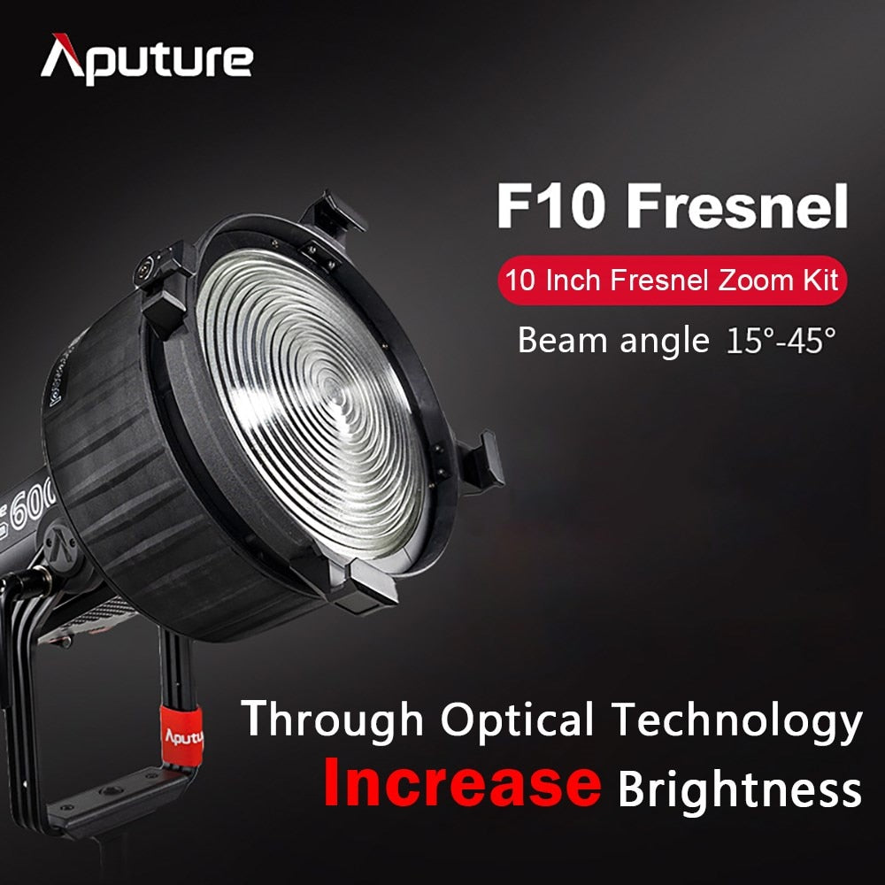 Aputure F10 Fresnel For LS 600d Pro Fresnel Zoom Lens Photography Fill Light Spotlight for Youtube Live Photography Studio