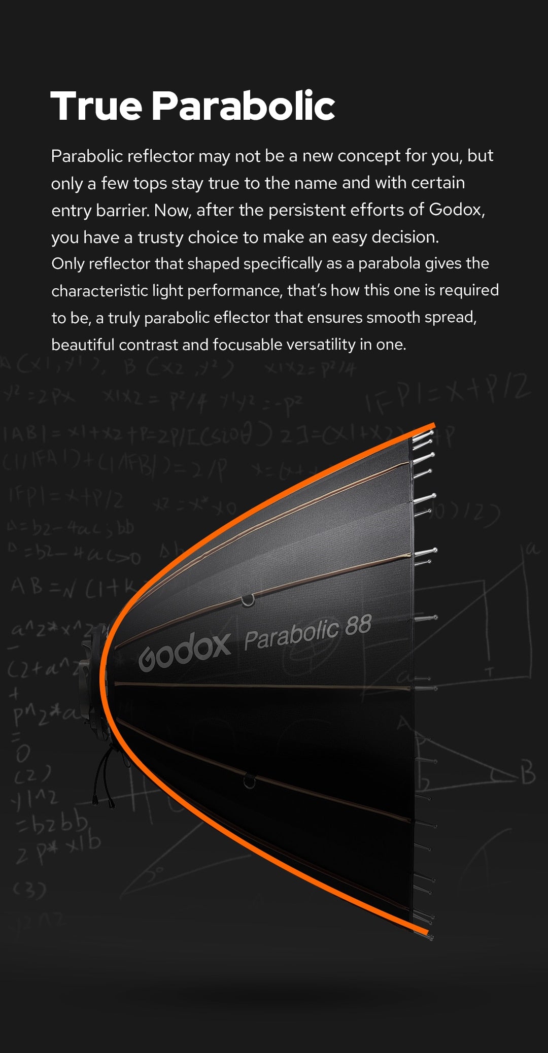 Godox P68 P88 P128 P158 KIT Parabolic 68 88 128 158 Ture Parabolic Softbox Light Focusing System Softbox Kit