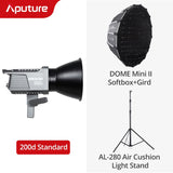 Aputure Amaran 100D 200D LED Video 130W CRI95+ TLCI96+ 39,500 lux@1m Bluetooth App Control 8 Lighting Effects DC/AC Power Supply
