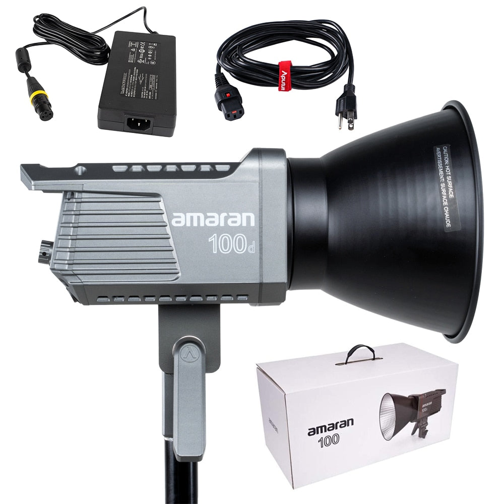 Aputure Amaran 100D 200D LED Video 130W CRI95+ TLCI96+ 39,500 lux@1m Bluetooth App Control 8 Lighting Effects DC/AC Power Supply