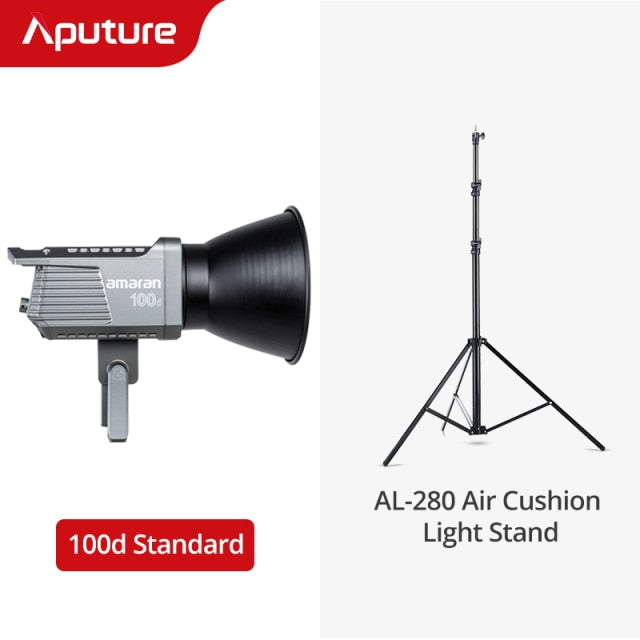Aputure Amaran 100D 200D LED Video 130W CRI95+ TLCI96+ 39,500 lux@1m Bluetooth App Control 8 Lighting Effects DC/AC Power Supply