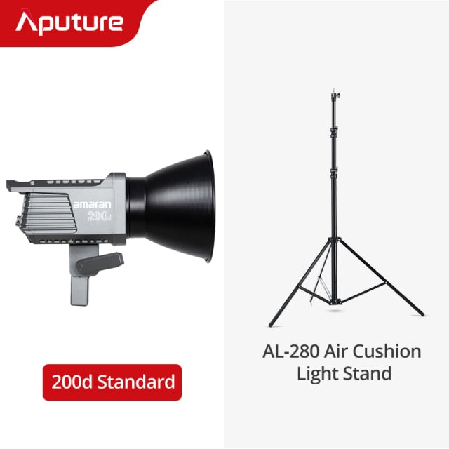 Aputure Amaran 100D 200D LED Video 130W CRI95+ TLCI96+ 39,500 lux@1m Bluetooth App Control 8 Lighting Effects DC/AC Power Supply