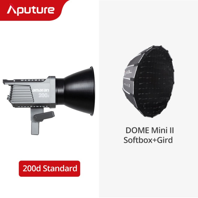Aputure Amaran 100D 200D LED Video 130W CRI95+ TLCI96+ 39,500 lux@1m Bluetooth App Control 8 Lighting Effects DC/AC Power Supply