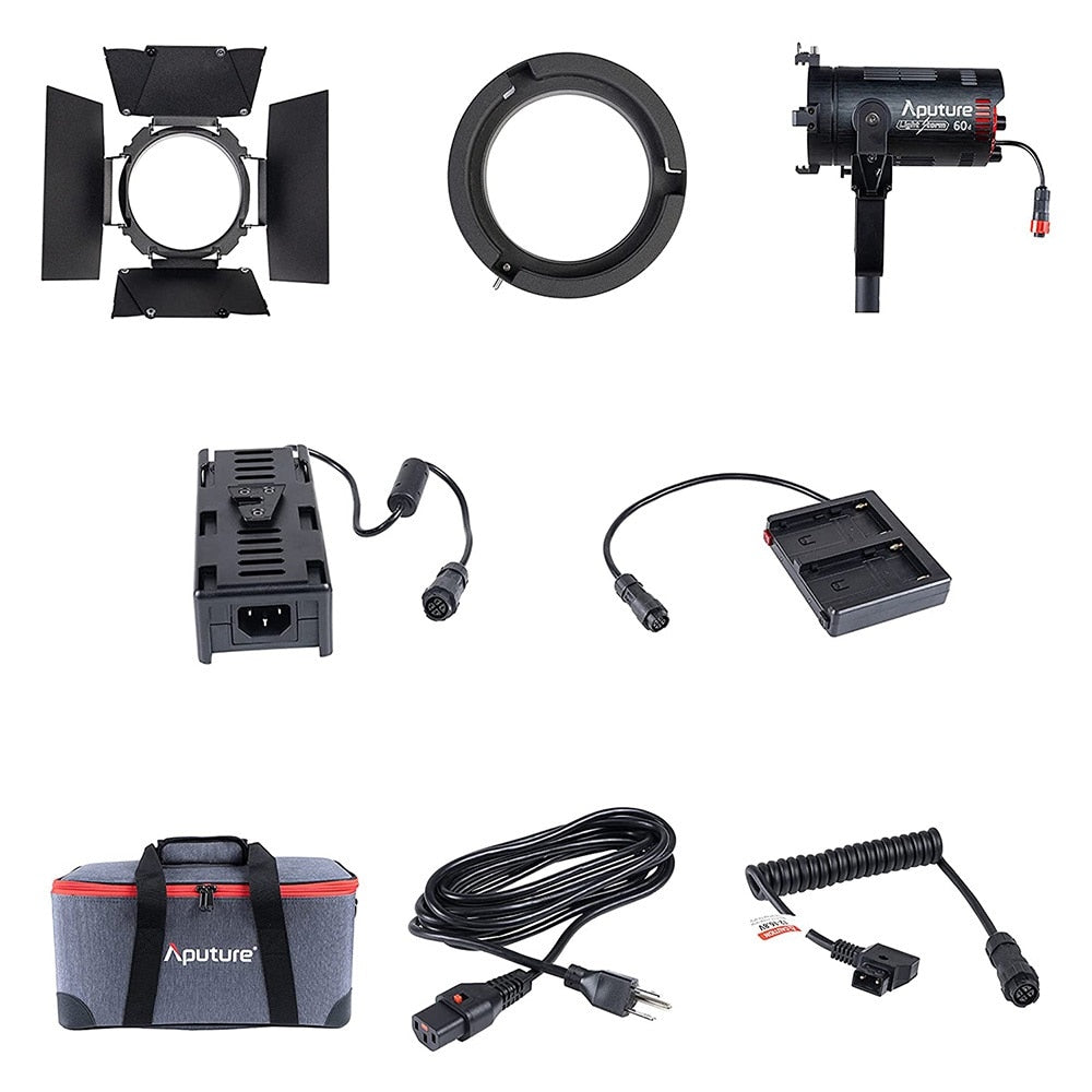 Aputure Light Storm 60D 60W Photography Lighting Daylight-Balanced Adjustable LED Video Light IP54 APP Control with Barn Doors