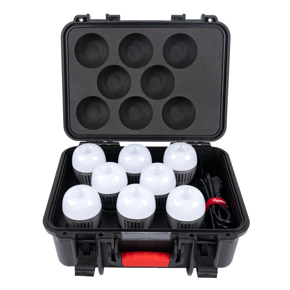 Aputure ACCENT B7C 8 LIGHT KIT 7W RGBWW LED Smart Bulb with Charging Box 2000K-10000K Full-Color Photography Camera Lamp