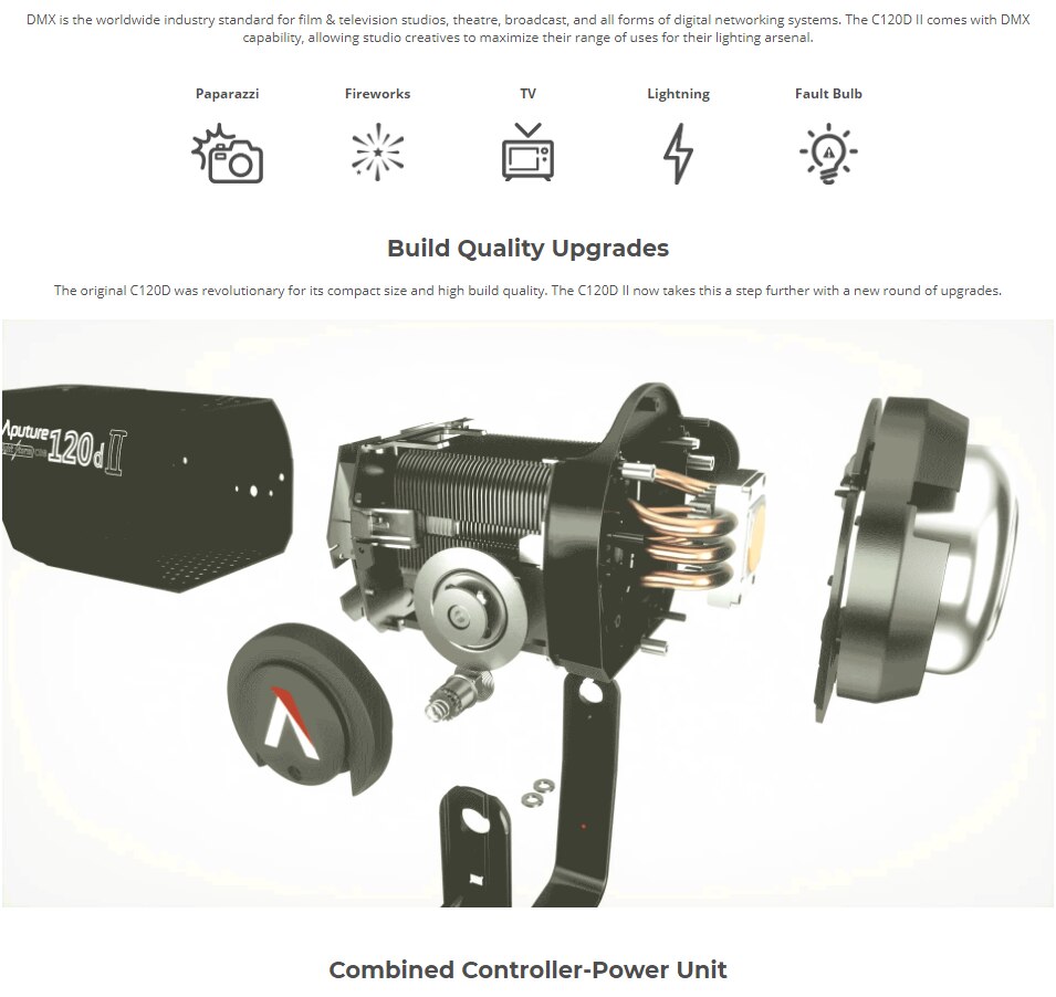 Aputure Light Storm LS C120D Mark 2 120D II Led Continuous Output Lighting Ultimate Upgrade 30,000 Lux @0.5m Supports DMX 5 