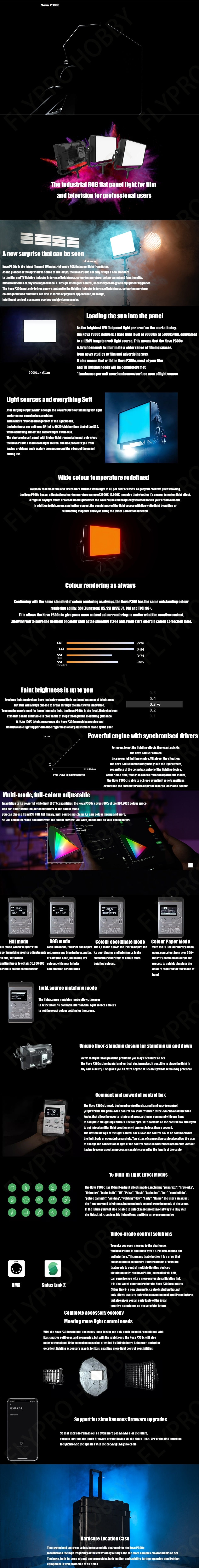 Aputure Nova P300C RGB Video Light 2000-10000K Daylight Studio Photo Light Photography Lighting Lamp for DSLR Camera