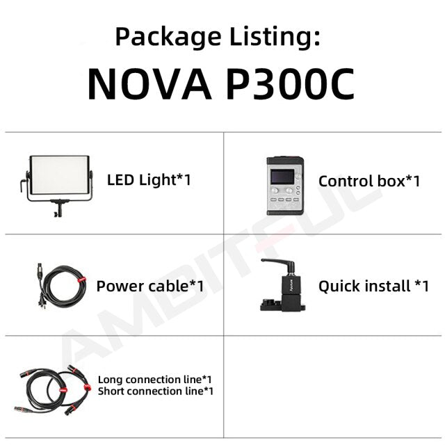 Aputure Nova P300C RGB Video Light 2000-10000K Daylight Studio Photo Light Photography Lighting Lamp for DSLR Camera