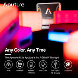 Aputure AL MC RGBWW LED Film Light 3200K-6500K Photography Lighting CCT Control AL-MC Mini RGB Light Video Sidus Link App