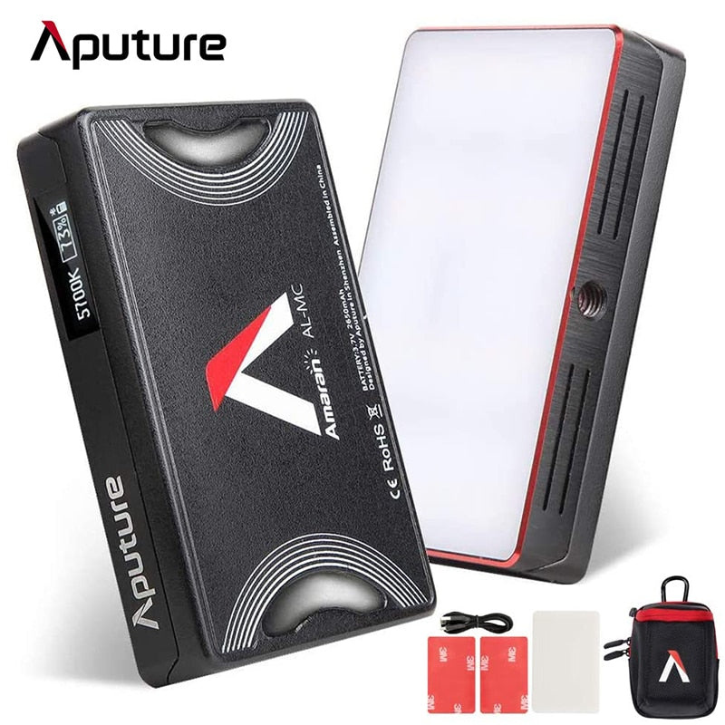 Aputure AL MC RGBWW LED Film Light 3200K-6500K Photography Lighting CCT Control AL-MC Mini RGB Light Video Sidus Link App