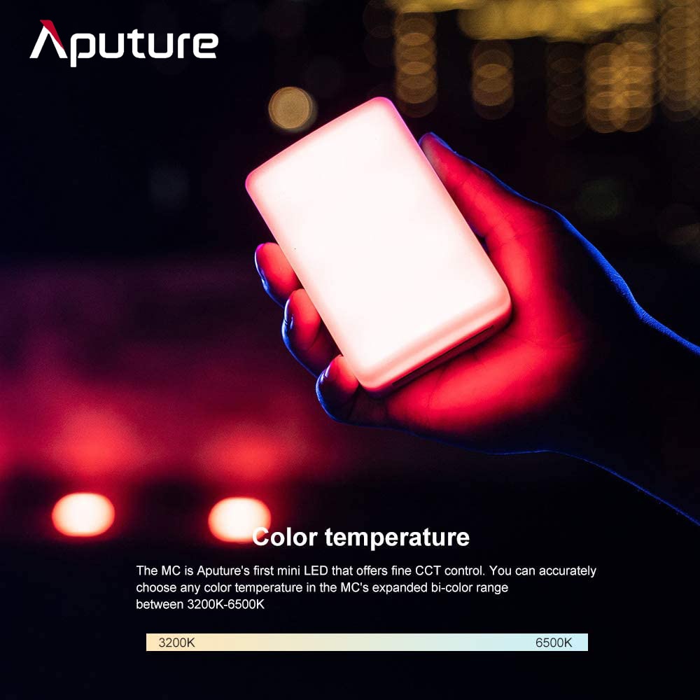 Aputure AL MC RGBWW LED Film Light 3200K-6500K Photography Lighting CCT Control AL-MC Mini RGB Light Video Sidus Link App