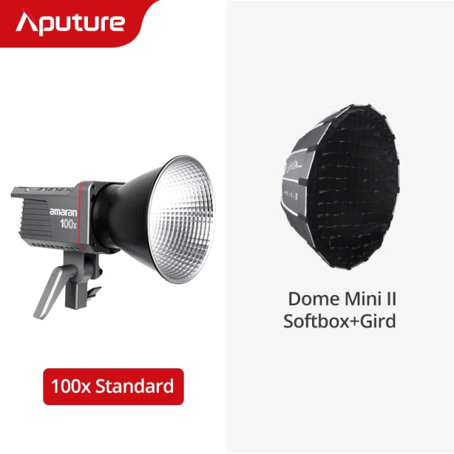 Aputure Amaran 100X 200X Bi-Color LED Video Light 2700-6500K 100W Bluetooth App Control 9 Lighting Effects Ultra Silent Fan
