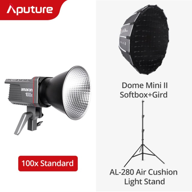 Aputure Amaran 100X 200X Bi-Color LED Video Light 2700-6500K 100W Bluetooth App Control 9 Lighting Effects Ultra Silent Fan
