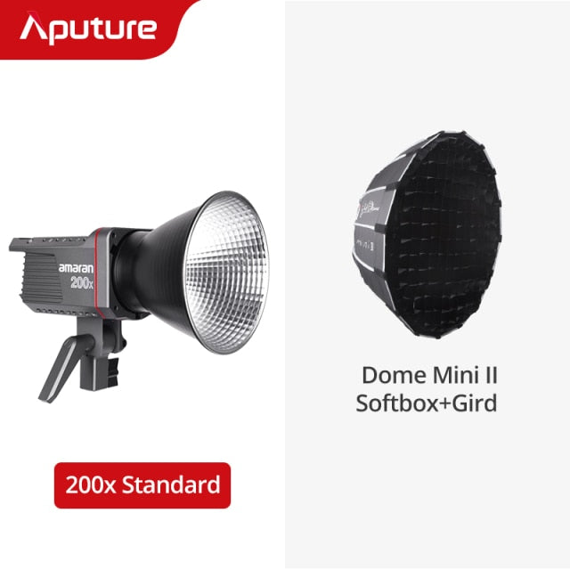 Aputure Amaran 100X 200X Bi-Color LED Video Light 2700-6500K 100W Bluetooth App Control 9 Lighting Effects Ultra Silent Fan