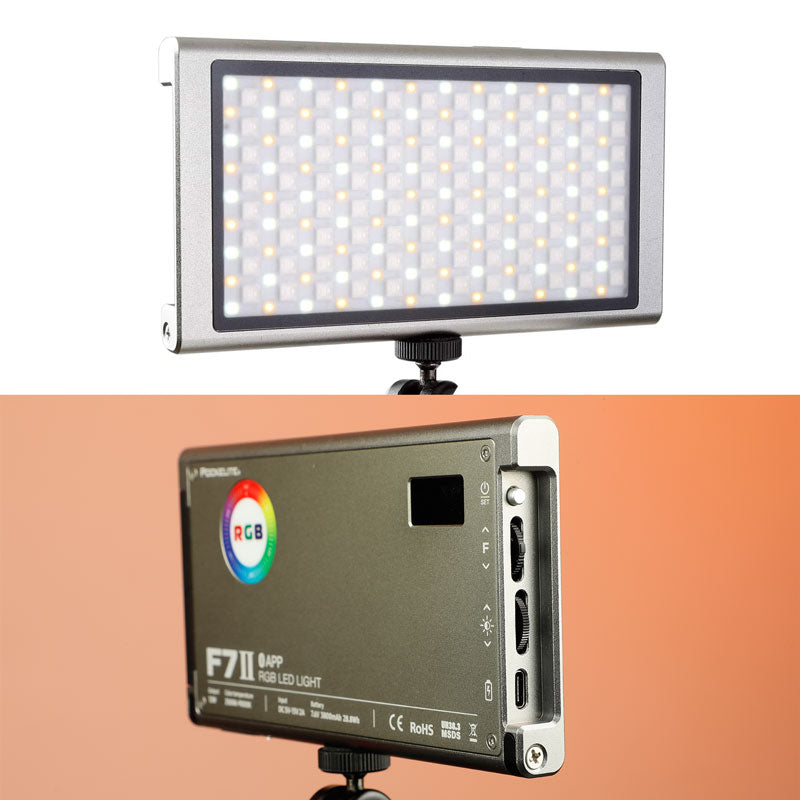 Falcon Eyes F7 II RGB On Camera Video Light 12W APP Control Magnetic LED Fill Lamp with Scene Effects Modes with Honeycomb Grid