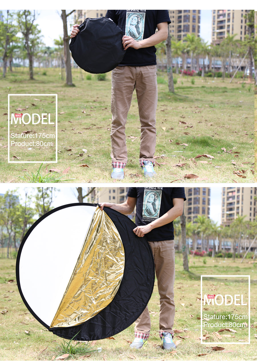 Godox 5in1 80cm 110cm 100x150cm 150x200cm Silver White Gold Portable Collapsible Light Round Photography Reflector for Studio