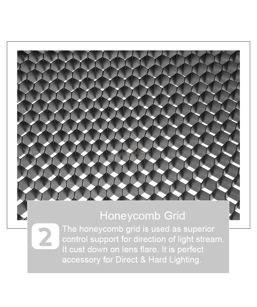Godox BD-04 Barn Door + Honeycomb Grid + 4 Color Filter for Standard Reflector