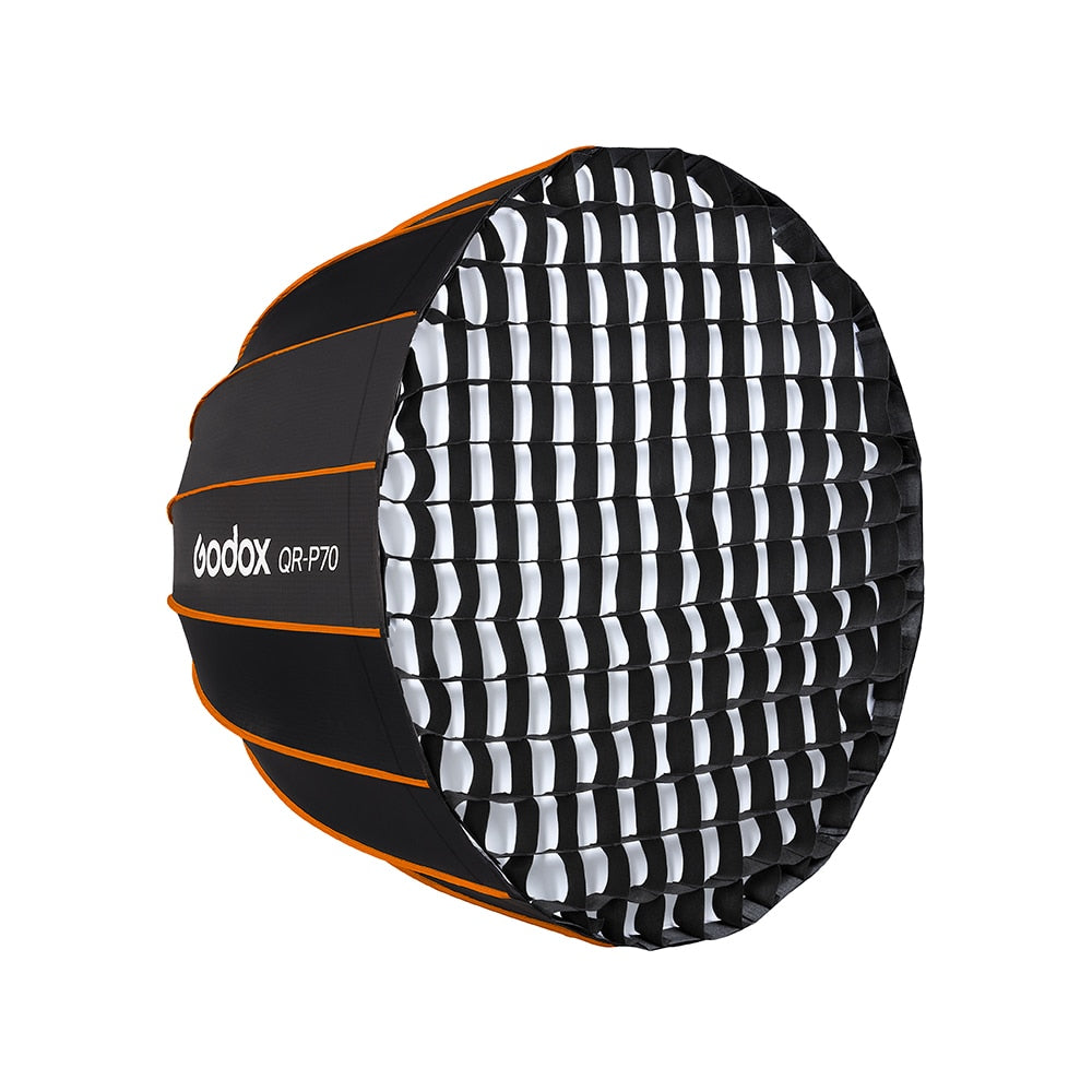 Godox QR-P70 70CM QR-P90 90CM QR-P120 120CM Quickly Release Parabolic Deep Softbox +Honeycomb Grid for Bowens Mount Studio Flash