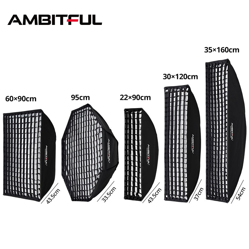 AMBITFUL Rectangular Octagonal Honeycomb Grid Softbox
