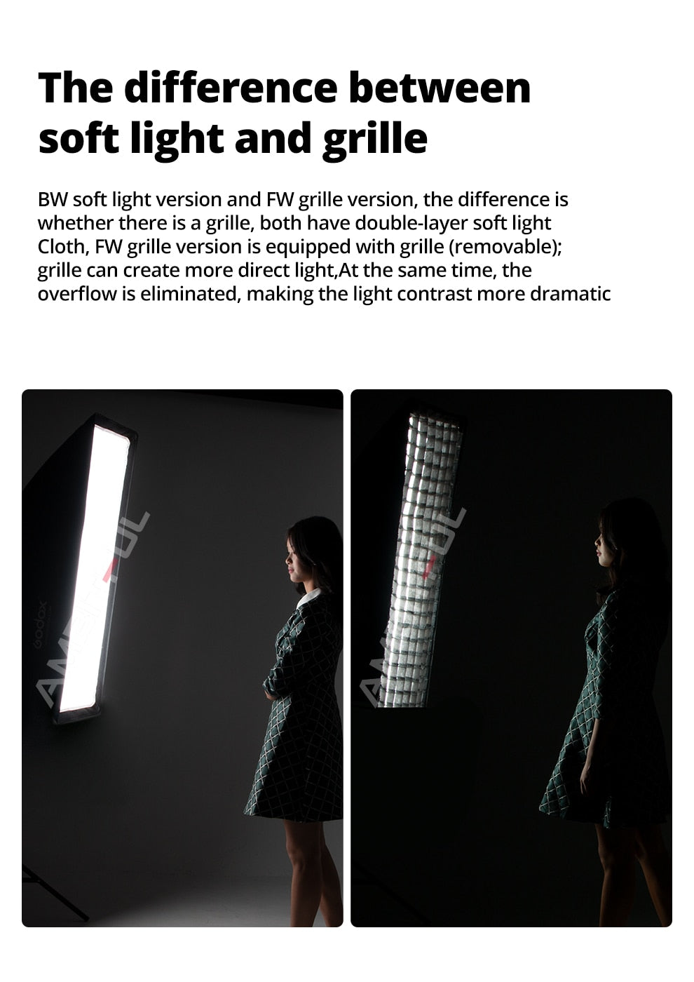 AMBITFUL Rectangular Octagonal Honeycomb Grid Softbox