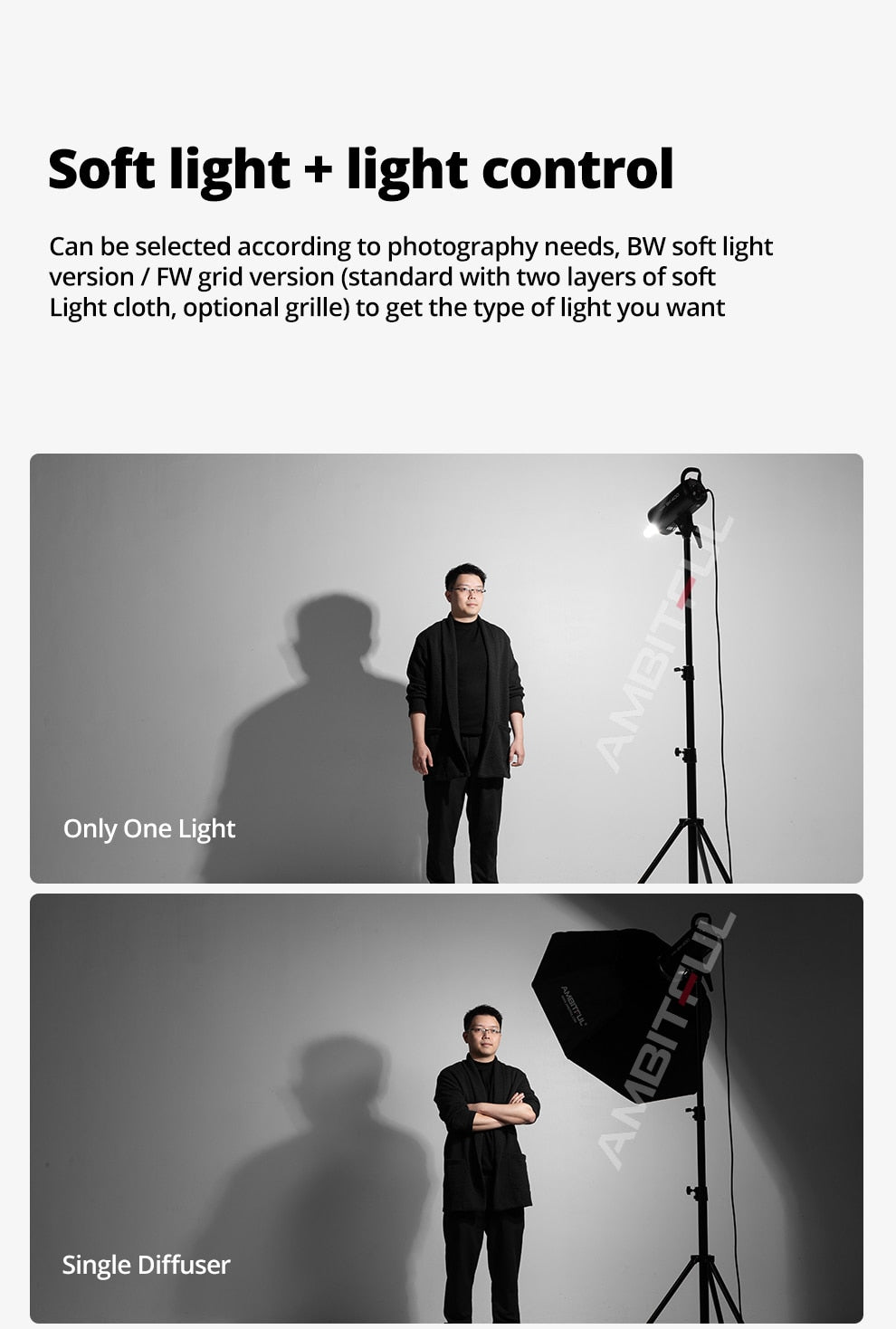 AMBITFUL Rectangular Octagonal Honeycomb Grid Softbox