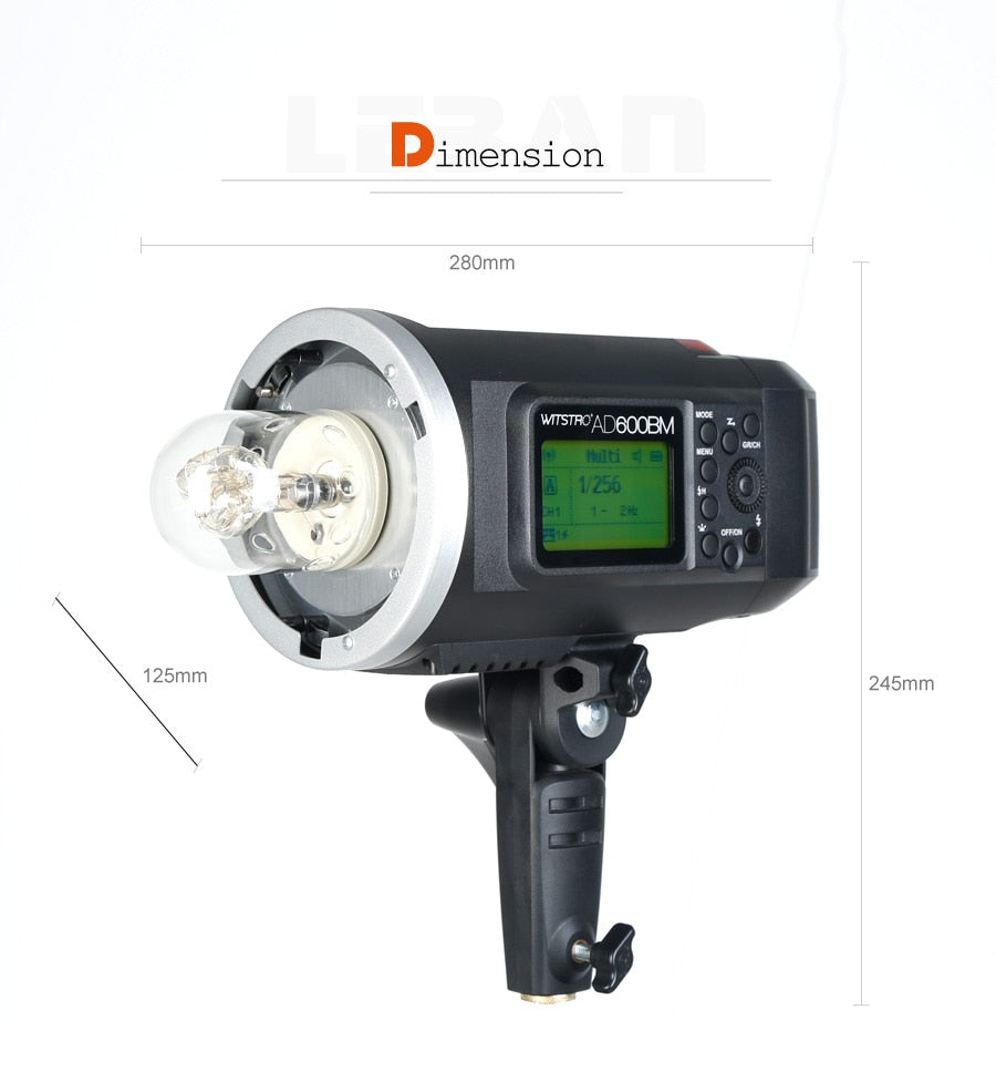 Godox Wistro AD600BM Bowens Mount HSS 1/8000s Outdoor Flash with 2.4G X System Build-in 8700mAh Li-on Battery Free Bag