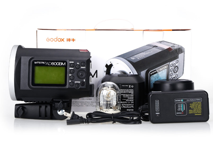Godox Wistro AD600BM Bowens Mount HSS 1/8000s Outdoor Flash with 2.4G X System Build-in 8700mAh Li-on Battery Free Bag