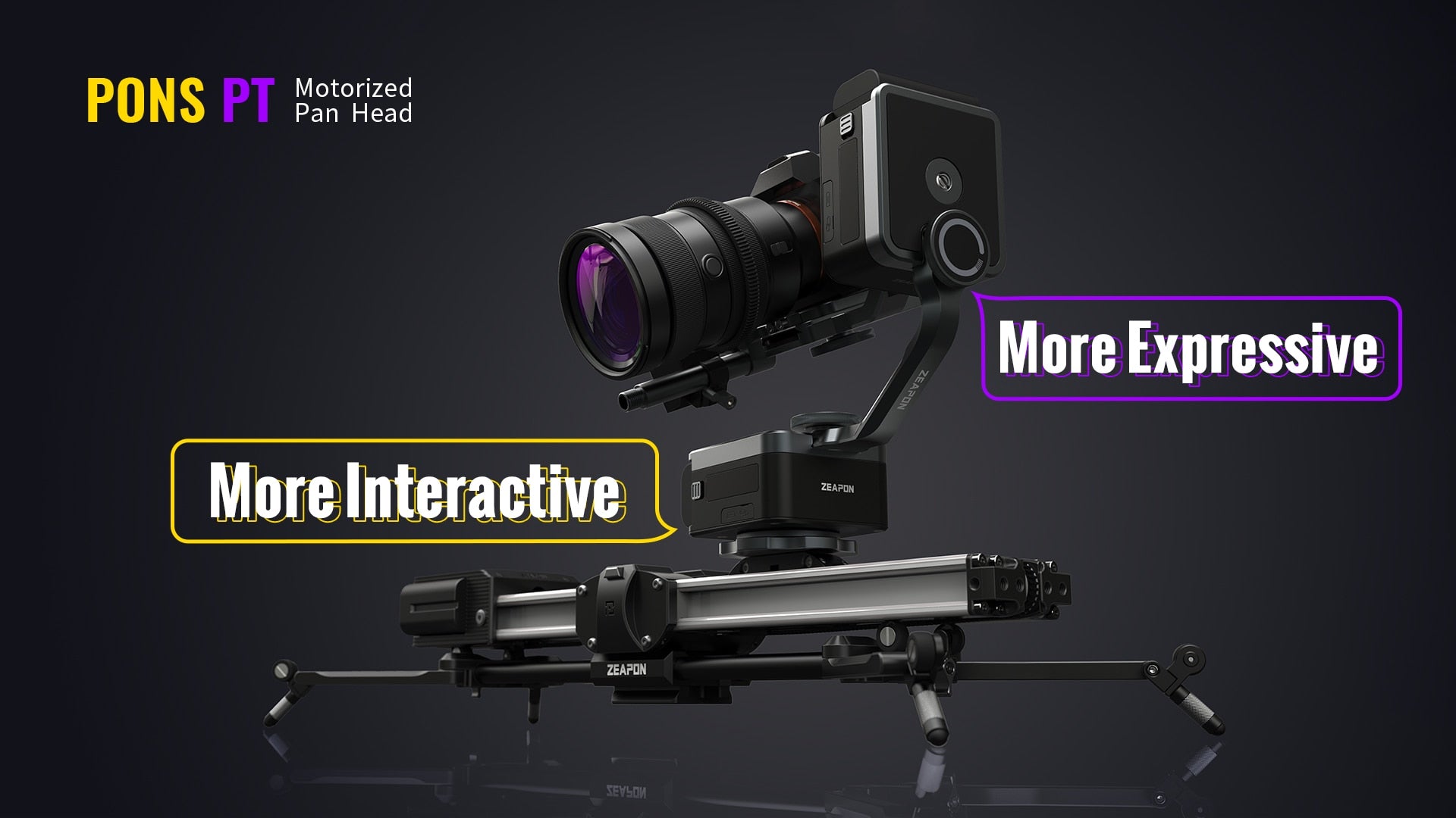 ZEAPON PS-E1 PD-E1 PONS Motorized Pan Head The Horizontal Load Up To 50 kg Single Axis Double Axis Linkage