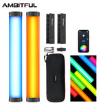 AMBITFUL A2 Kit-2 RGB Tube Light, CRI 95+ TLCI 97+,Built-in APP + Honeycomb Grid Magnetic Function RGB LED Stick Double Lamp Kit