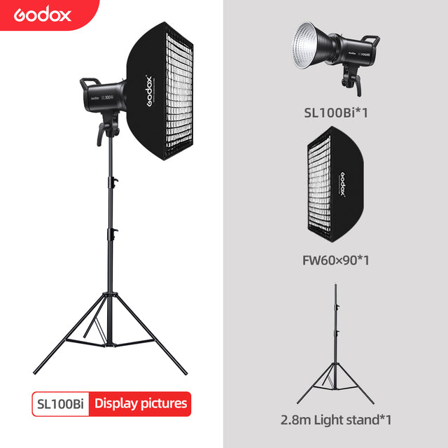 Godox SL100Bi 100W 2800-6500K White Yellow Version LCD Panel LED Video Light Continuous Output Bowens Mount Studio Light