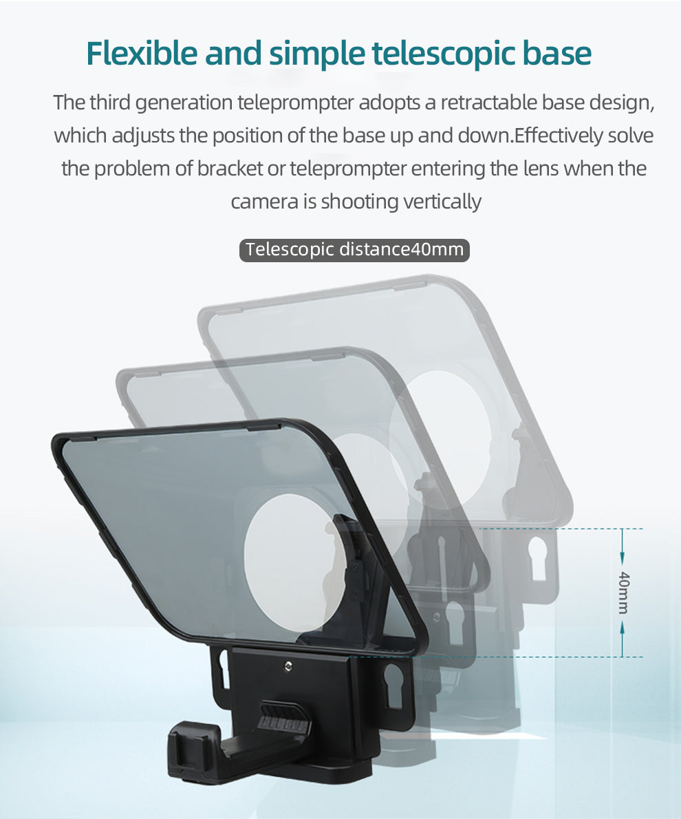 Bestview T3 Big Screen Prompter Professional Interview Teleprompter Anchorman Host for DSLR For iPad Smartphone video prompter