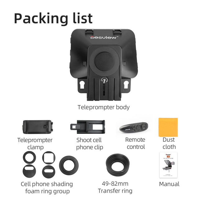Bestview T3 Big Screen Prompter Professional Interview Teleprompter Anchorman Host for DSLR For iPad Smartphone video prompter