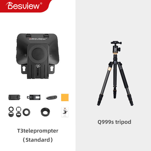 Bestview T3 Big Screen Prompter Professional Interview Teleprompter Anchorman Host for DSLR For iPad Smartphone video prompter