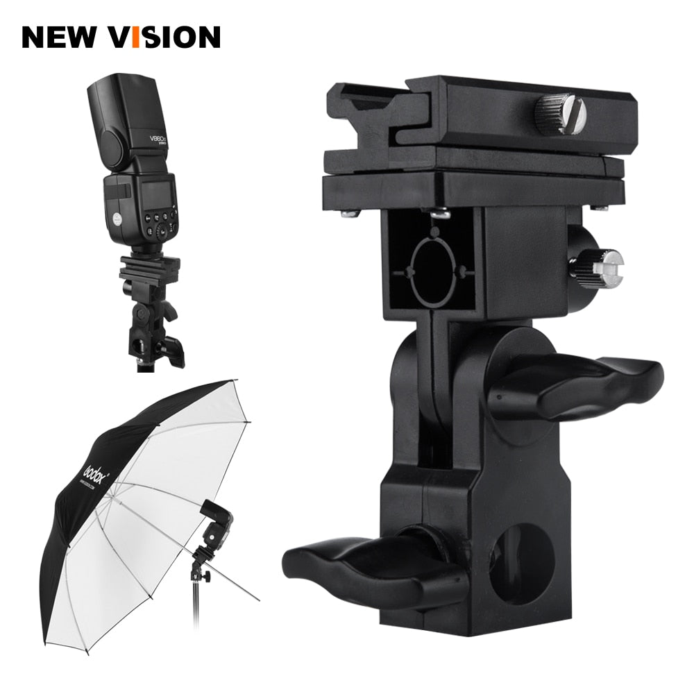 B Type Flash Hot Shoe Adapter Trigger Umbrella Holder Swivel Light Sta ...