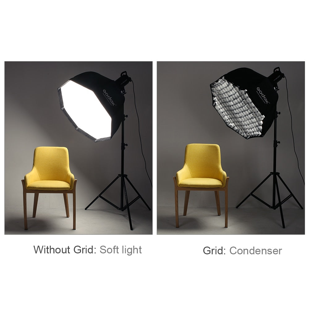 Godox 80cm Portable Octagonal Umbrella Softbox SB-UE 80cm 31.5in with Honeycomb Grid Bowens Mount Studio Flash Softbox