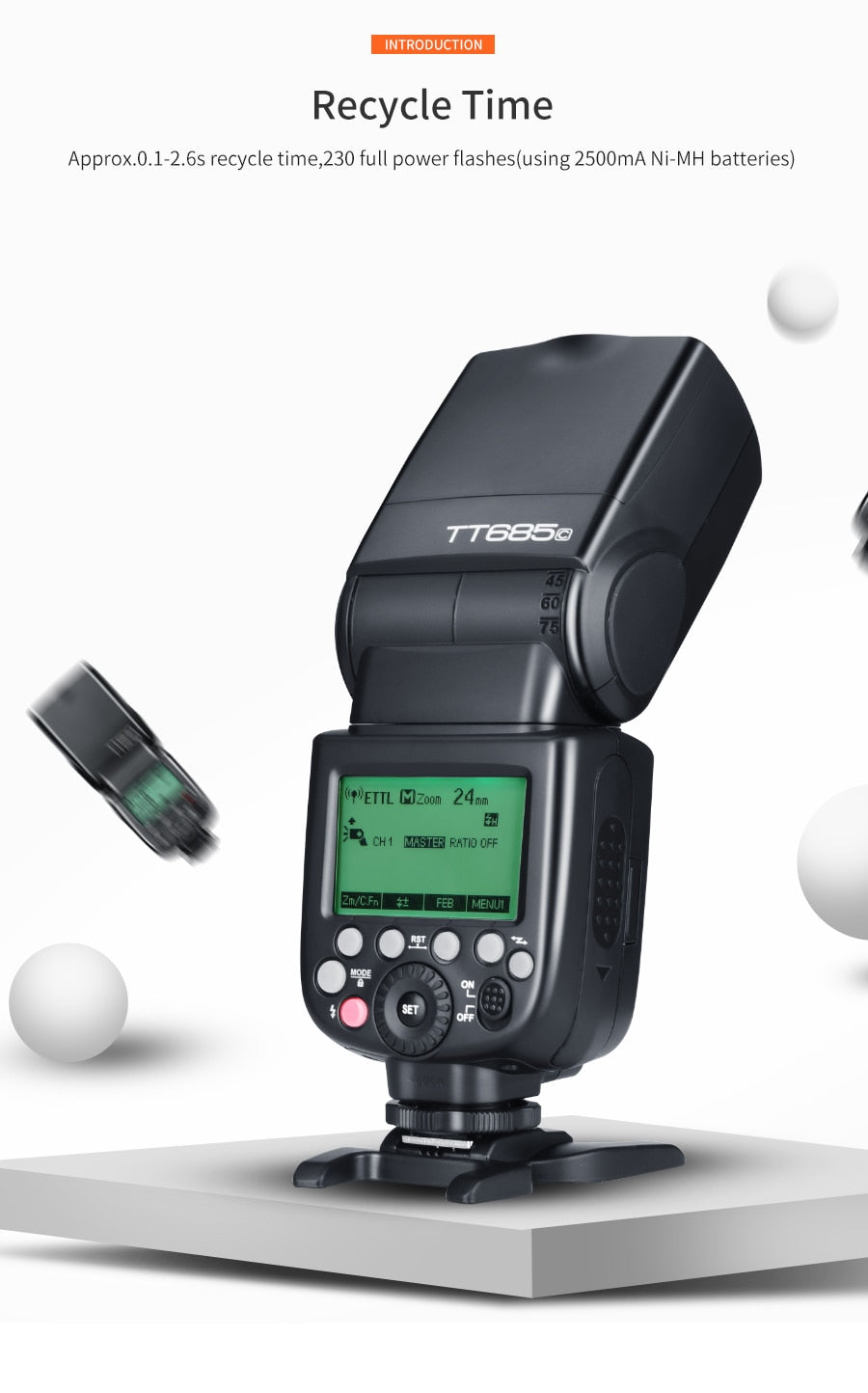Godox TT685 TT685C TT685N TT685S TT685F TT685O TTL HSS Camera Flash Speedlite for Canon Nikon Sony Fuji Olympus Camera