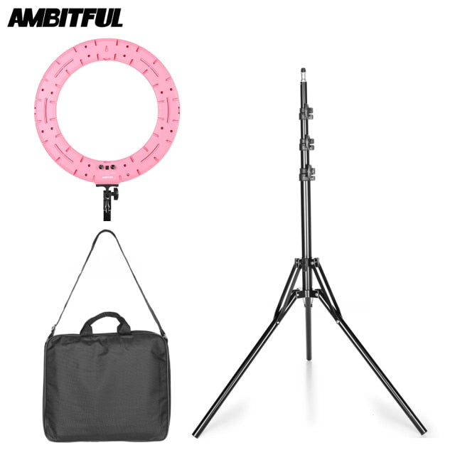 AMBITFUL RL-480 18'' 45cm Dimmable LED Ring Light Lamp 60Ws 3000~6000K 480 LED with Light Stand for Photo Video Lighting Kit
